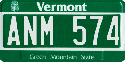 VT license plate ANM574