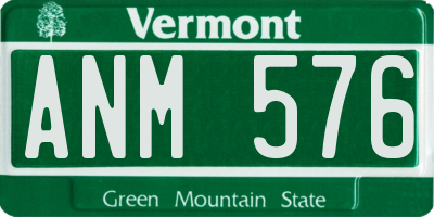 VT license plate ANM576