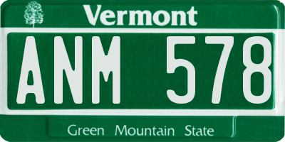 VT license plate ANM578