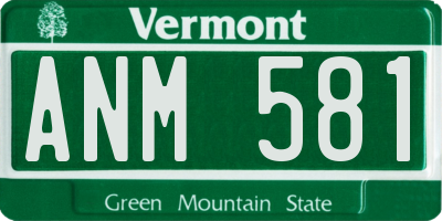 VT license plate ANM581