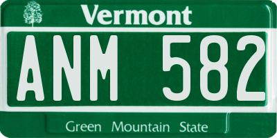 VT license plate ANM582