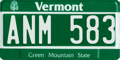 VT license plate ANM583