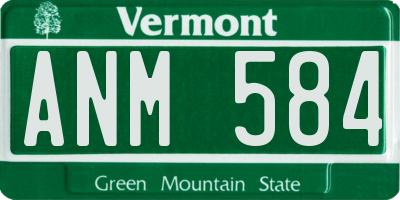 VT license plate ANM584