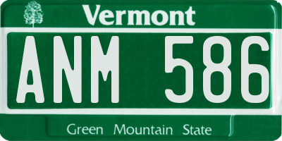 VT license plate ANM586
