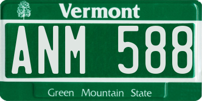 VT license plate ANM588