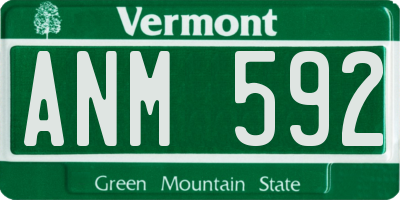 VT license plate ANM592