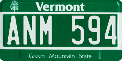 VT license plate ANM594
