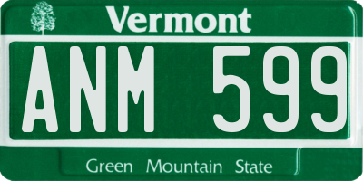 VT license plate ANM599