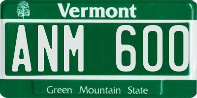 VT license plate ANM600