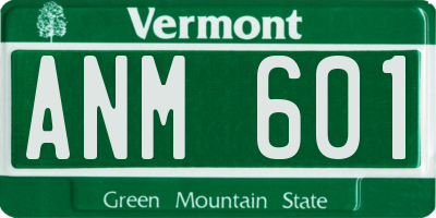 VT license plate ANM601
