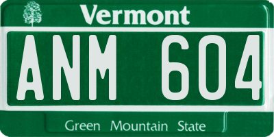 VT license plate ANM604