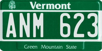VT license plate ANM623