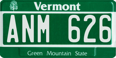 VT license plate ANM626