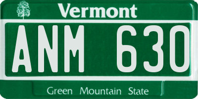 VT license plate ANM630