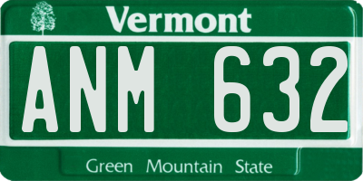 VT license plate ANM632
