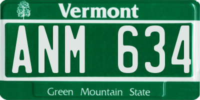VT license plate ANM634