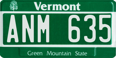 VT license plate ANM635