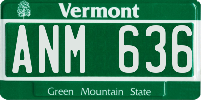 VT license plate ANM636