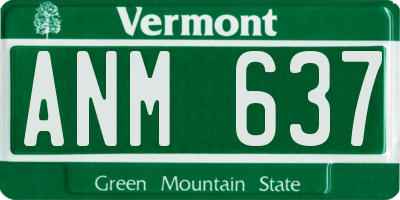 VT license plate ANM637