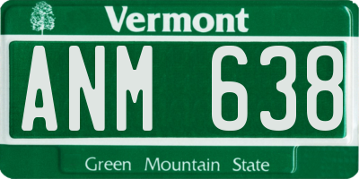 VT license plate ANM638
