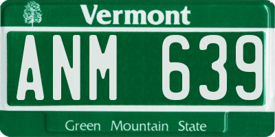 VT license plate ANM639