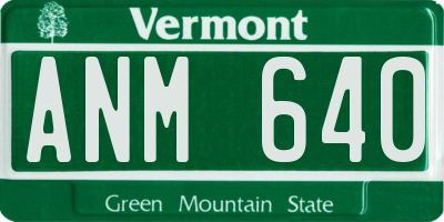VT license plate ANM640