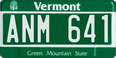 VT license plate ANM641