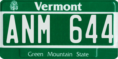 VT license plate ANM644