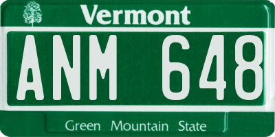 VT license plate ANM648