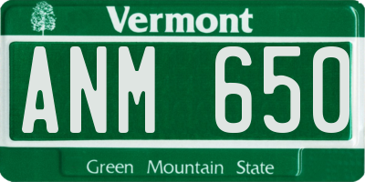 VT license plate ANM650