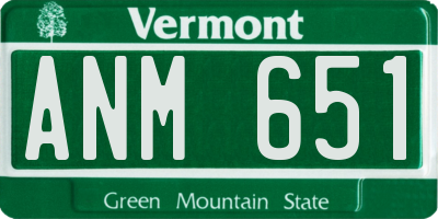 VT license plate ANM651
