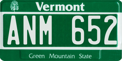 VT license plate ANM652