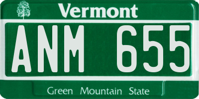 VT license plate ANM655