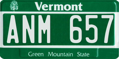VT license plate ANM657