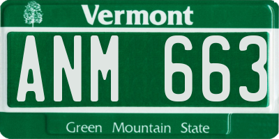 VT license plate ANM663