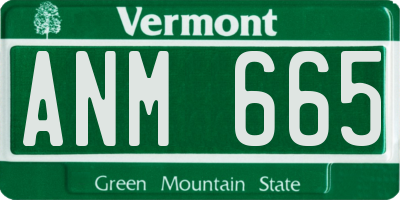 VT license plate ANM665