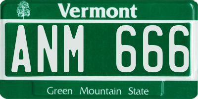 VT license plate ANM666