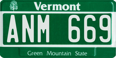 VT license plate ANM669