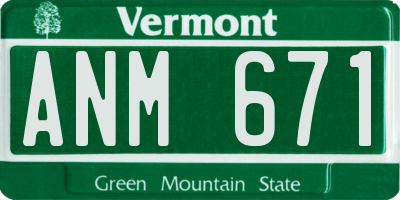 VT license plate ANM671
