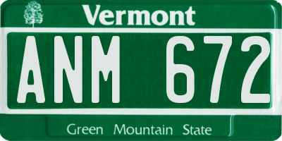 VT license plate ANM672