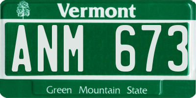 VT license plate ANM673