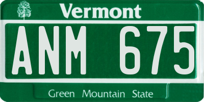 VT license plate ANM675