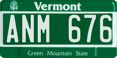 VT license plate ANM676