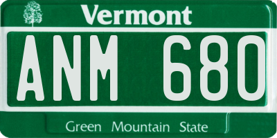 VT license plate ANM680
