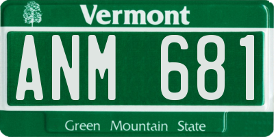 VT license plate ANM681