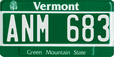 VT license plate ANM683