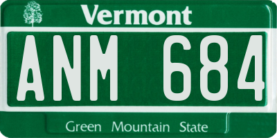 VT license plate ANM684