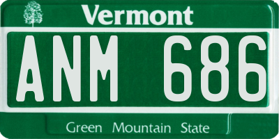 VT license plate ANM686