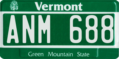 VT license plate ANM688