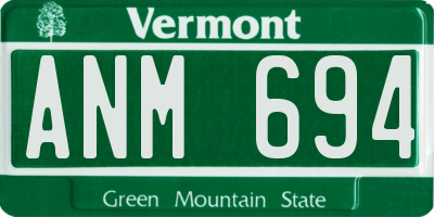 VT license plate ANM694